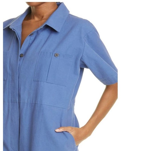NEW Mara Hoffman Kailyn Recycled Cotton Utility Jumpsuit In Blue Size Medium - Picture 4 of 7